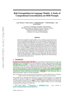 Rule Extrapolation in Language Models: A Study of Compositional
  Generalization on OOD Prompts