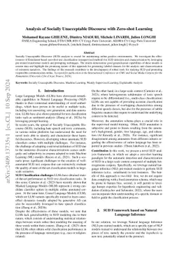 Analysis of Socially Unacceptable Discourse with Zero-shot Learning