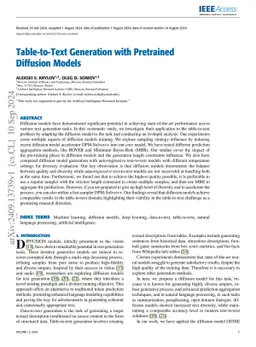 Table-to-Text Generation with Pretrained Diffusion Models