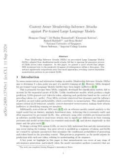 Context-Aware Membership Inference Attacks against Pre-trained Large Language Models