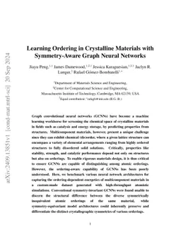 Learning Ordering in Crystalline Materials with Symmetry-Aware Graph
  Neural Networks