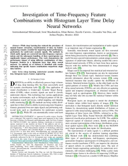 Investigation of Time-Frequency Feature Combinations with Histogram Layer Time Delay Neural Networks