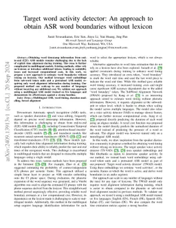Target word activity detector: An approach to obtain ASR word boundaries
  without lexicon