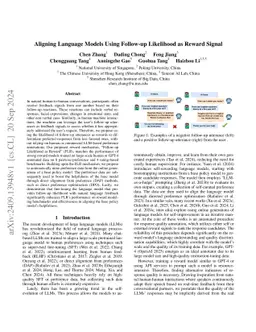 Aligning Language Models Using Follow-up Likelihood as Reward Signal