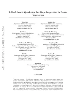 LiDAR-based Quadrotor for Slope Inspection in Dense Vegetation