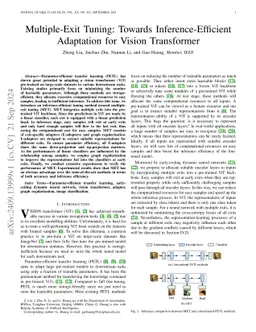 Multiple-Exit Tuning: Towards Inference-Efficient Adaptation for Vision
  Transformer