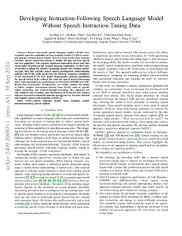 DeSTA2: Developing Instruction-Following Speech Language Model Without Speech Instruction-Tuning Data