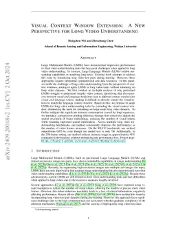 Visual Context Window Extension: A New Perspective for Long Video
  Understanding