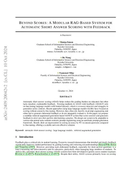 Beyond Scores: A Modular RAG-Based System for Automatic Short Answer
  Scoring with Feedback
