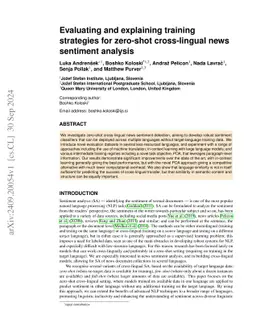 Evaluating and explaining training strategies for zero-shot
  cross-lingual news sentiment analysis
