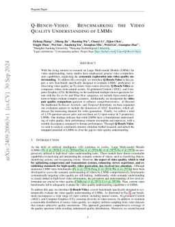 Q-Bench-Video: Benchmarking the Video Quality Understanding of LMMs