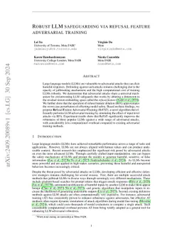 Robust LLM safeguarding via refusal feature adversarial training