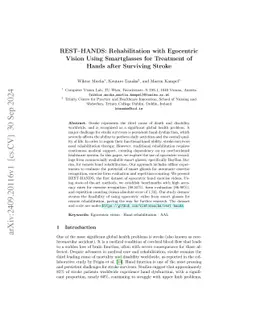 REST-HANDS: Rehabilitation with Egocentric Vision Using Smartglasses for
  Treatment of Hands after Surviving Stroke