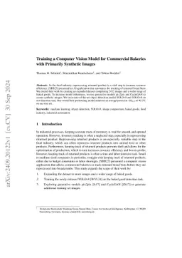Training a Computer Vision Model for Commercial Bakeries with Primarily
  Synthetic Images