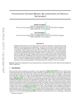 Constraint Guided Model Quantization of Neural Networks
