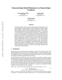 Characterizing Model Robustness via Natural Input Gradients