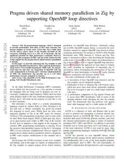 Pragma driven shared memory parallelism in Zig by supporting OpenMP loop
  directives