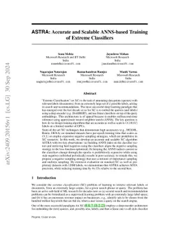 ASTRA: Accurate and Scalable ANNS-based Training of Extreme Classifiers