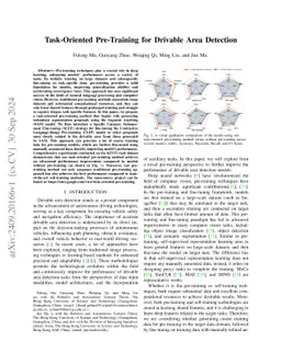 Task-Oriented Pre-Training for Drivable Area Detection