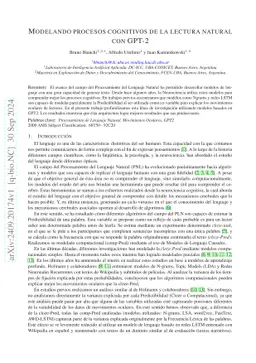 Modelando procesos cognitivos de la lectura natural con GPT-2