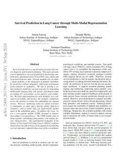 Survival Prediction in Lung Cancer through Multi-Modal Representation
  Learning