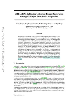 UIR-LoRA: Achieving Universal Image Restoration through Multiple
  Low-Rank Adaptation