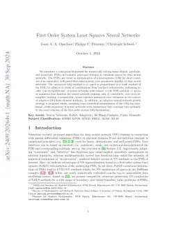First Order System Least Squares Neural Networks