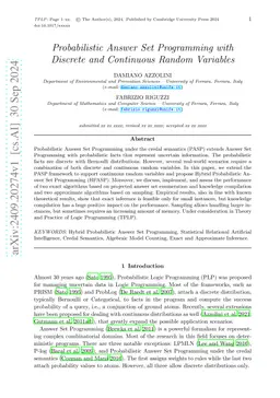 Probabilistic Answer Set Programming with Discrete and Continuous Random
  Variables