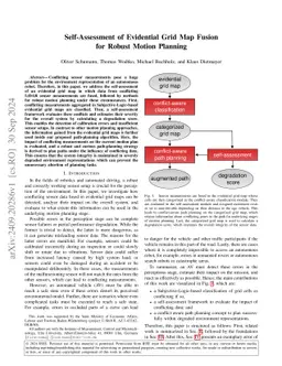 Self-Assessment of Evidential Grid Map Fusion for Robust Motion Planning