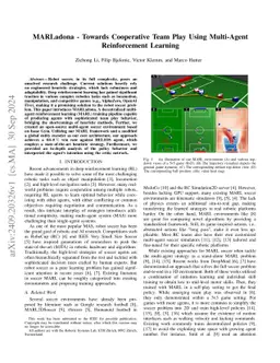 MARLadona -- Towards Cooperative Team Play Using Multi-Agent
  Reinforcement Learning