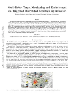 Multi-Robot Target Monitoring and Encirclement via Triggered Distributed
  Feedback Optimization