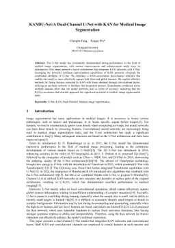 KANDU-Net:A Dual-Channel U-Net with KAN for Medical Image Segmentation