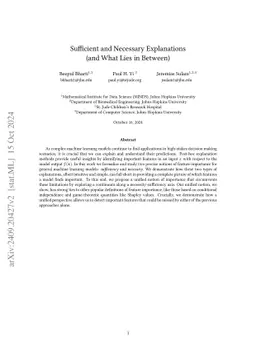 Sufficient and Necessary Explanations (and What Lies in Between)