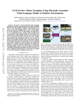 Robot Navigation Using Physically Grounded Vision-Language Models in
  Outdoor Environments