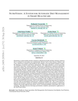 NUTRIVISION: A System for Automatic Diet Management in Smart Healthcare