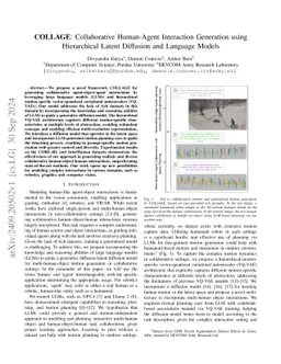 COLLAGE: Collaborative Human-Agent Interaction Generation using
  Hierarchical Latent Diffusion and Language Models