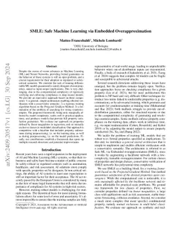 SMLE: Safe Machine Learning via Embedded Overapproximation