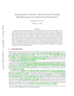 Annealing Flow Generative Models Towards Sampling High-Dimensional and Multi-Modal Distributions