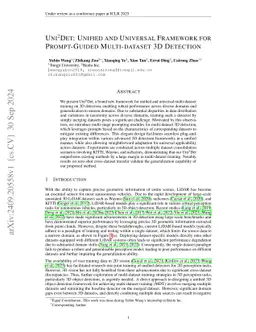 Uni$^2$Det: Unified and Universal Framework for Prompt-Guided
  Multi-dataset 3D Detection