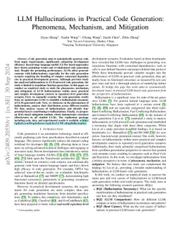 LLM Hallucinations in Practical Code Generation: Phenomena, Mechanism, and Mitigation