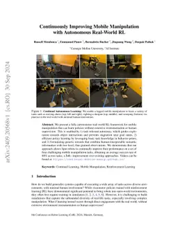 Continuously Improving Mobile Manipulation with Autonomous Real-World RL