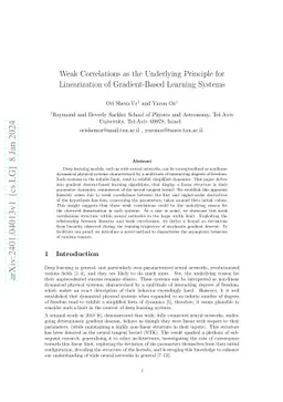 Weak Correlations as the Underlying Principle for Linearization of
  Gradient-Based Learning Systems