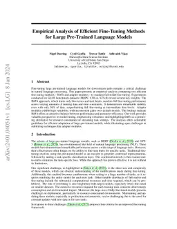 Empirical Analysis of Efficient Fine-Tuning Methods for Large
  Pre-Trained Language Models