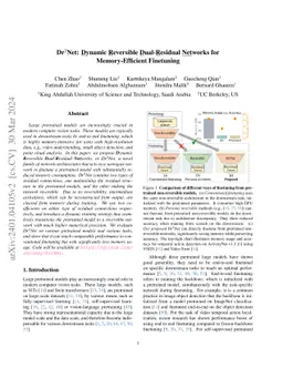 Dr$^2$Net: Dynamic Reversible Dual-Residual Networks for
  Memory-Efficient Finetuning