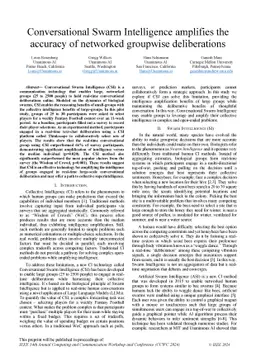 Conversational Swarm Intelligence amplifies the accuracy of networked
  groupwise deliberations