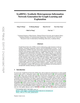 SynHING: Synthetic Heterogeneous Information Network Generation for
  Graph Learning and Explanation