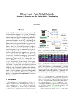 Efficient Selective Audio Masked Multimodal Bottleneck Transformer for
  Audio-Video Classification