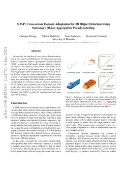 SOAP: Cross-sensor Domain Adaptation for 3D Object Detection Using
  Stationary Object Aggregation Pseudo-labelling