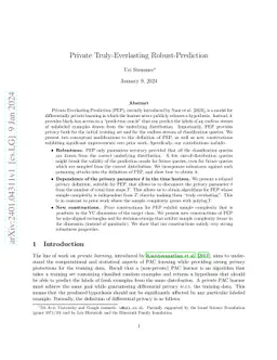 Private Truly-Everlasting Robust-Prediction