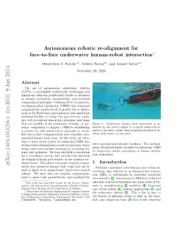 Autonomous robotic re-alignment for face-to-face underwater human-robot
  interaction